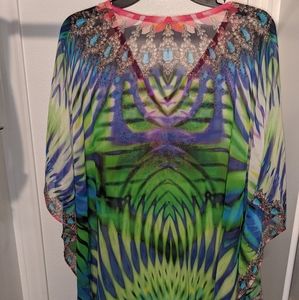 Peacock bathing suit coverup